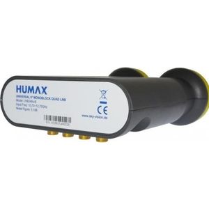Humax IDdigital/ LNB 248, Monoblock 6°, Quad, 0,1dB, 40mm (Quattro LNB, 40 mm), LNB, Zwart