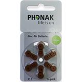 Phonak - Hoortoestelbatterijen Type P312 - Bruin - 6 Stuks