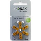 Phonak - P10 - Hoortoestelbatterijen - Gele Sticker