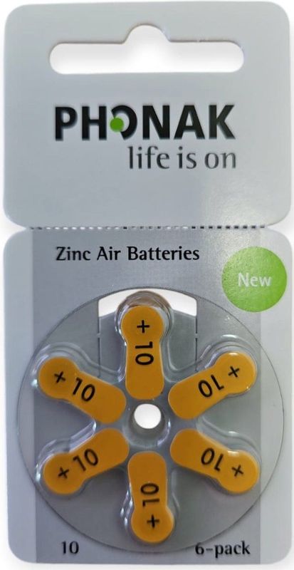 Phonak - P10 - Hoortoestelbatterijen - Gele Sticker