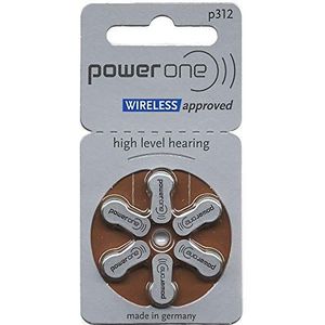 Varta Power one Batterijen voor gehoorapparaten type 312 bruin, verpakking van 60, geschikt voor gehoorhulpen, hoorversterker, Hearing Aids, Made in Germany