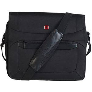 Wenger W73012292 Business Messenger Shoulder Bag, 16 Inches, Padded Laptop Tablet Computer Pocket, Suitcase Handle Slot, With Extra Pockets, Black