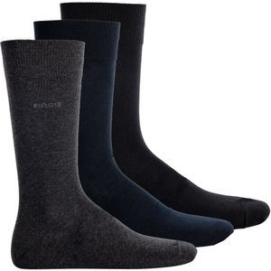 BOSS heren 3P RS Uni CC, stretchgebreide middenkuit-sokken, 3 paar, Meerkleurig