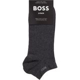 BOSS - Ankle Socks - Enkelsokken - Donker Grijs - Katoenmix - Set van 2 Paar