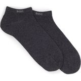 BOSS - Ankle Socks - Enkelsokken - Donker Grijs - Katoenmix - Set van 2 Paar