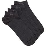 BOSS - Ankle Socks - Enkelsokken - Donker Grijs - Katoenmix - Set van 2 Paar
