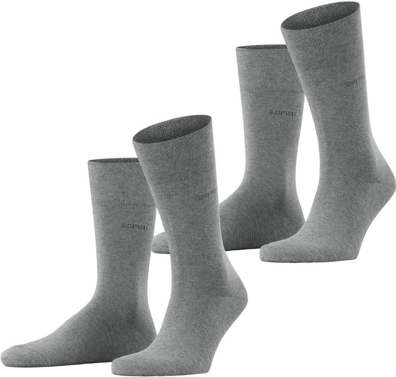 ESPRIT - Basic Easy - Herensokken - Grijs - Multipack 2 Paar