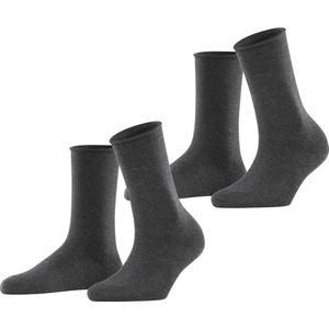 ESPRIT - Basic Pure - Dames Sokken - Grijs Anthracite Melange - 2 Paar