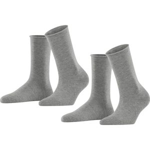 ESPRIT - Basic Pure - Sokken - Grijs Lichtgrijs Melange - Biologisch Katoen - 2-Pack