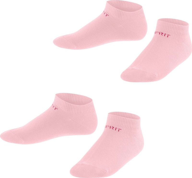 Esprit - Foot Logo 2-Pack - Sneakersokken - Roze - Organisch Katoen