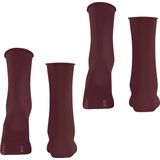 ESPRIT - Basic Pure - Dames Sokken - Rood - 2 Paar - Katoen