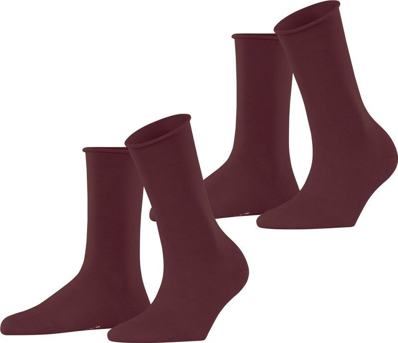 ESPRIT - Basic Pure - Dames Sokken - Rood - 2 Paar - Katoen