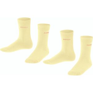ESPRIT - Kids Foot Logo - Sokken - Geel - 2-Pack - Ademend Biologisch Katoen