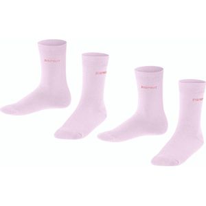 ESPRIT - Kids Foot Logo - Sokken - Roze - Multipack 2 Paar - Ademend Biologisch Katoen
