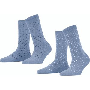 ESPRIT - Fine Dot - Damessokken - Blauw - 2 paar