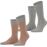 ESPRIT - Set van 2 Paar - Herensokken - Grijs - Biologisch Katoen - Ademend