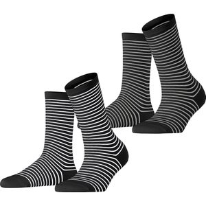 Esprit Fine Line 2-Pack gedessineerd katoen multipack sokken dames veelkleurig - maat 35-38