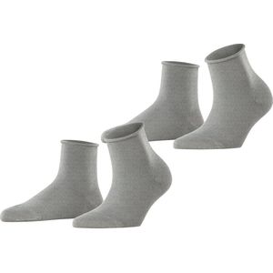 Esprit Basic Pure 2-Pack drukvrije rolrand katoen multipack sokken dames grijs - maat 35-38