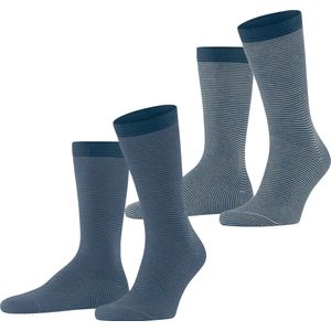 ESPRIT Heren Sokken Allover Stripe Multipack M So katoen gedessineerd 2 paar, Blauw Blue Mix 0060, 43-46
