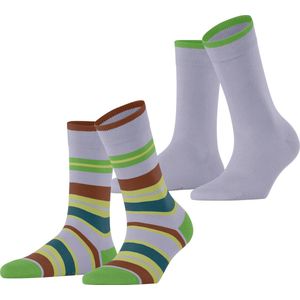 Esprit - Retro Stripe - Sokken - Multicolor - 2-Pack van Biologisch Katoen