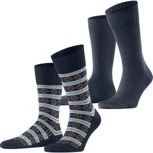 ESPRIT Heren sokken Scandi 2-Pack M SO katoen wol patroon 2 paar, blauw (Space Blue 6116), 39-42, blauw (Space Blue 6116)., 39-42 EU