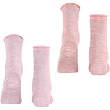 ESPRIT Dames Sokken Allover Stripe Multipack W So katoen gedessineerd 2 paar, Veelkleurig Pink Red 0230, 35-38