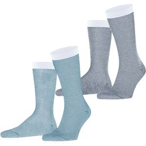 Esprit - Allover Stripe - Sokken - Veelkleurig - 2-Pack van biologisch katoen
