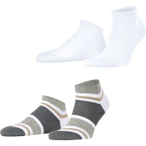 Esprit - Bold Stripes - Sneakersokken - Wit - 2-Pack - Katoen - Heren