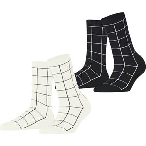 Esprit - Sketched Grid - Gedessineerd Katoen - Veelkleurig - 2-Pack