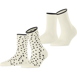 Esprit - Sketched Dot - Sokken - Wit - 2-Pack - Gedessineerd Katoen