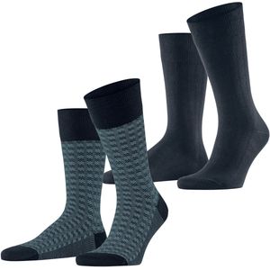 ESPRIT - Houndstooth - Sokken - Blauw Marine - Multipack van 2 Pairs