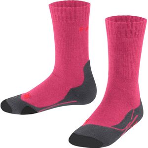 FALKE TK2 Wandelsokken anti blaren, medium padding merinowol sportsokken kinderen rood - Maat 23-26