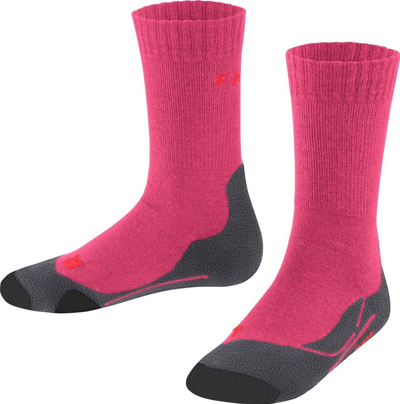 FALKE Wandelsokken TK2 K - Rood Rose - 1 Paar - Functionele Wol