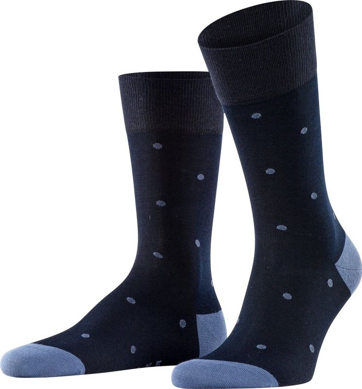 FALKE - Polka Dots Sokken - Katoen - Blauw Zwart - Versterkte Kleurvarianten
