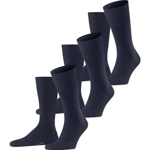 FALKE Airport 3-Pack Warme Ademende Merinowol Katoen Multipack Sokken Heren Blauw - Maat 45-46