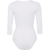 Falke - Katoenen Bodysuit - Zacht Glanzend - V-hals - 3/4 Mouwen