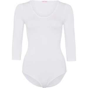 FALKE - Fine Cotton - Katoen Body - Wit - 3/4 Mouw