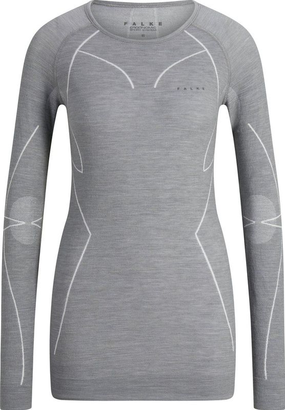FALKE dames lange mouw shirt Wool-Tech - thermoshirt - grijs (grey-heather)