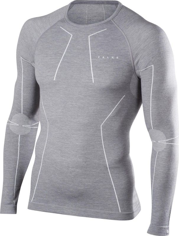 FALKE Wool Tech Longsleeved Shirt Heren 33411 - Grijs 3757 grey-heather Heren