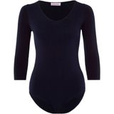 FALKE - Fine Cotton - Katoen Body - Blauw - 3/4 Mouw