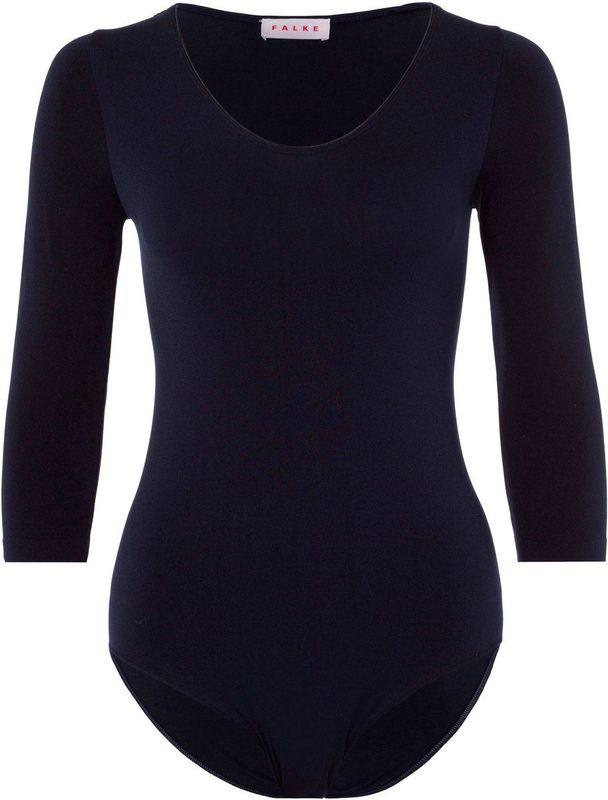 FALKE - Fine Cotton - Katoen Body - Blauw - 3/4 Mouw