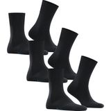 FALKE Run 3 Pack anatomische pluche zool katoen multipack sokken unisex zwart