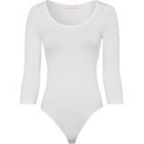 FALKE - Fine Cotton - Katoen Body - Wit - 3/4 Mouw