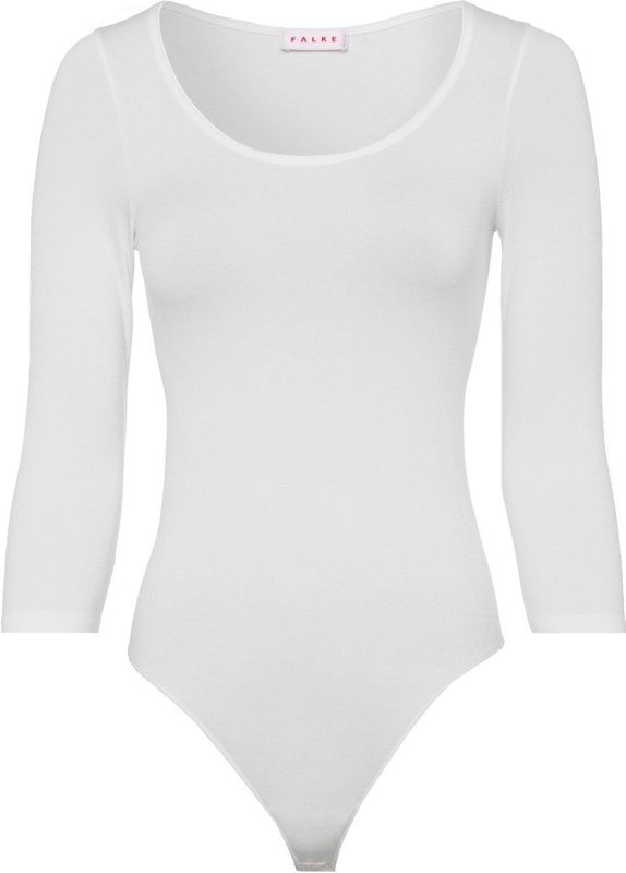 FALKE - Fine Cotton - Katoen Body - Wit - 3/4 Mouw
