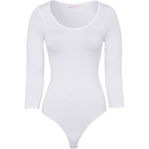 FALKE - Stringbody - Katoen - Wit - Naadloos, Halve Mouw