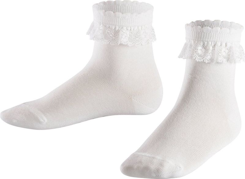 FALKE - Romantic Lace - Kindersokken - Wit - Maat 31-34