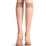 FALKE Seidenglatt licht glanzend Ultra Sheer 15 Denier kniekousen dames beige - Maat 35-38