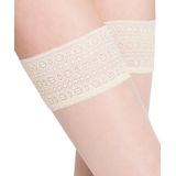 FALKE - Seidenglatt - Stay Up Kousen - Wit - 15 DEN, Transparant, Maat 8.5-9