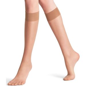 FALKE Seidenglatt licht glanzend Ultra Sheer 15 Denier kniekousen dames beige - Maat 35-38