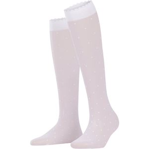 Falke - Kniekousen - Transparant - Stippen - Nylon - 15 Deniers